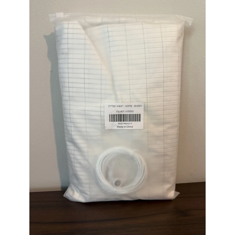 The Grounding Co Terra Fitted Sheet White Size Queen Cord Included NEW